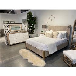 Laurice French Country Woven Abaca Rope Mahogany Platform Bed - Queen|