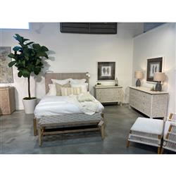 Laurice French Country Woven Abaca Rope Mahogany Platform Bed - Queen|