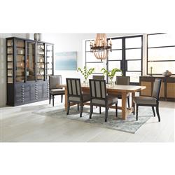 Malen Rustic Lodge Black Wood Glass Doors China Cabinet|