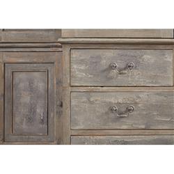 Belinda French Country Grey Pine Wood China Cabinet|