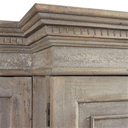 Belinda French Country Grey Pine Wood China Cabinet|