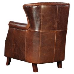 Sherriline Modern Classic Brown Upholstered Leather Cushion Wing Chair|