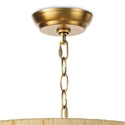 Milos Coastal White Steel Beach Brown Rattan Chandelier|