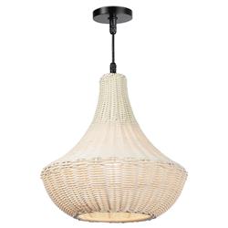Vista White Woven Outdoor Chandelier|