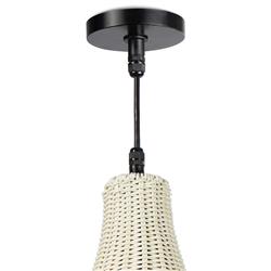 Vista White Woven Outdoor Chandelier|