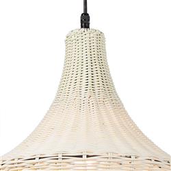 Vista White Woven Outdoor Chandelier|