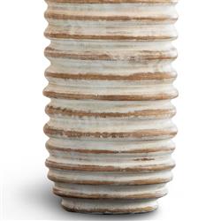 Carmel White Birch Wood Base Round Table Lamp|