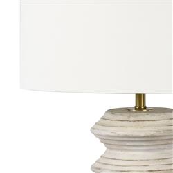 Nova White Wood Table Lamp|