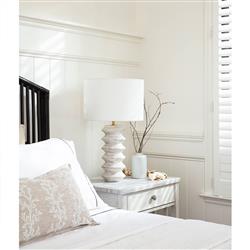 Nova White Wood Table Lamp|