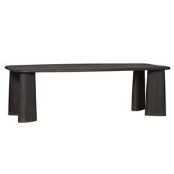 Laura Rustic Lodge Black Oak Wood Round Edge Classic Dining Table - 96"W|