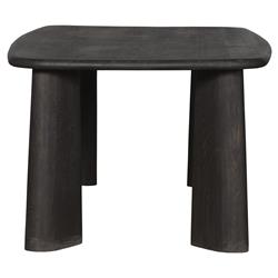 Laura Rustic Lodge Black Oak Wood Round Edge Classic Dining Table - 96"W|