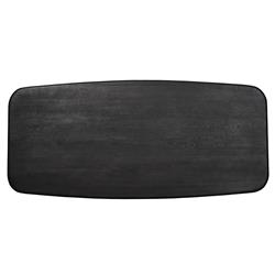 Laura Rustic Lodge Black Oak Wood Round Edge Classic Dining Table - 96"W|