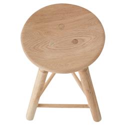 Rowel Rustic Lodge Brown Oak Wood Backless Counter Stool|