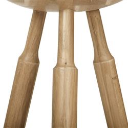 Rowel Rustic Lodge Brown Oak Wood Backless Counter Stool|