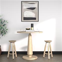 Rowel Rustic Lodge Brown Oak Wood Backless Counter Stool|