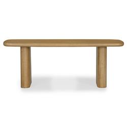 Laura Rustic Lodge Brown Oak Wood Round Edge Entryway Bench|