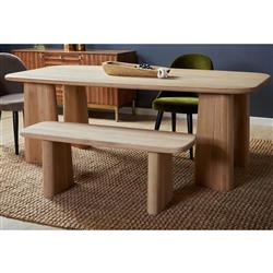 Laura Rustic Lodge Brown Oak Wood Round Edge Entryway Bench|