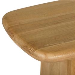 Laura Rustic Lodge Brown Oak Wood Round Edge Entryway Bench|