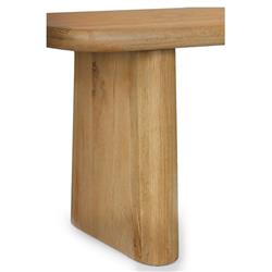 Laura Rustic Lodge Brown Oak Wood Round Edge Entryway Bench|