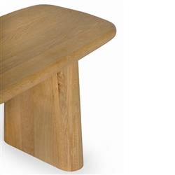 Laura Rustic Lodge Brown Oak Wood Round Edge Entryway Bench|