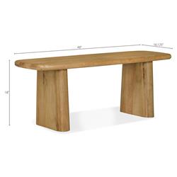 Laura Rustic Lodge Brown Oak Wood Round Edge Entryway Bench|