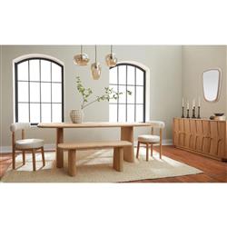 Laura Rustic Lodge Brown Oak Wood Round Edge Entryway Bench|