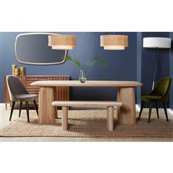 Laura Rustic Lodge Brown Oak Wood Round Edge Entryway Bench|