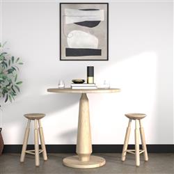 Rowel Rustic Lodge Brown Oak Wood Round Dining Counter Table - 36"W|