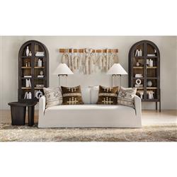 Laura Rustic Lodge Black Oak Wood Round Edge Statement Side Table|