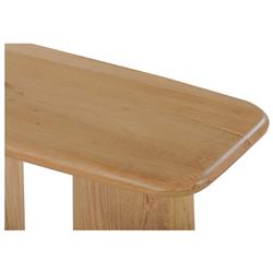 Laura Rustic Lodge Brown Oak Wood Round Edge Console Table|