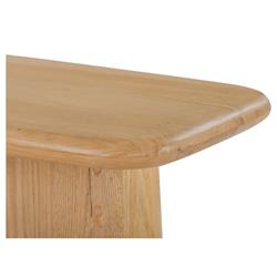 Laura Rustic Lodge Brown Oak Wood Round Edge Console Table|