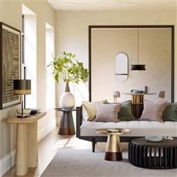 Laura Rustic Lodge Brown Oak Wood Round Edge Console Table|