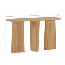 Laura Rustic Lodge Brown Oak Wood Round Edge Console Table|