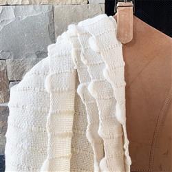 Pampa Merino Modern White Wool Handwoven Throw Blanket|