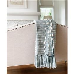 Pampa Merino Modern Green Wool Handwoven Throw Blanket|