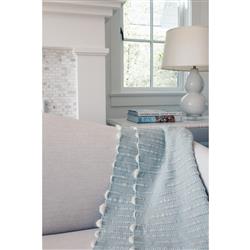 Pampa Merino Modern Green Wool Handwoven Throw Blanket|