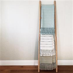 Pampa Modern Green Cotton Handwoven Throw Blanket|