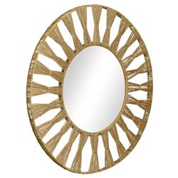 Oscar Coastal Beach Natural Jute Frame Round Wall Mirror|