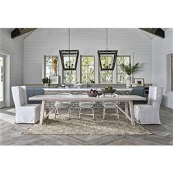 Miya Coastal Beach Cream Wood Rectangular Extendable Dining Table - 84-124"W|