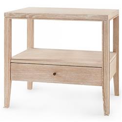 Paola French Country Brown Oak Wood 1 Drawer Nightstand|