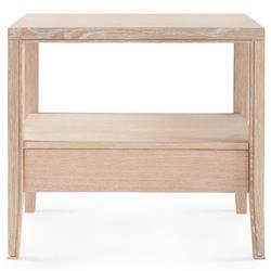 Paola French Country Brown Oak Wood 1 Drawer Nightstand|