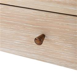 Paola French Country Brown Oak Wood 1 Drawer Nightstand|