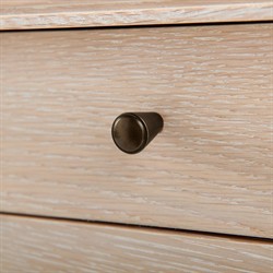 Paola French Country Brown Oak Wood 5-Drawer Desk|