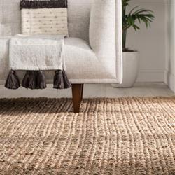 Amara Coastal Beach Brown Jute Natural Rug - 5'x8'|
