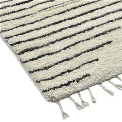 Bernie Modern Classic Cream Wool Diamond Shag Rug - 8'x10'|