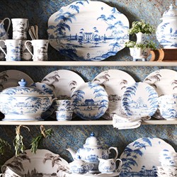 Juliska Country Estate Main House Delft Blue Ceramic Serving Platter|