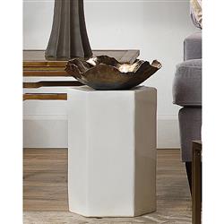 Pamela Modern Classic Antique Gold Ceramic Floral Decorative Bowl|