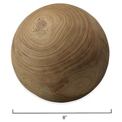 Amanda Coastal Brown Carved Wood Orb Sculpture - Set of 3|