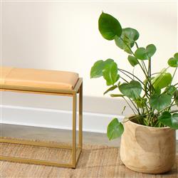 Blake Coastal Brown Wood Textured Basin Vase|