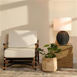 Blake Coastal Brown Wood Textured Basin Vase|